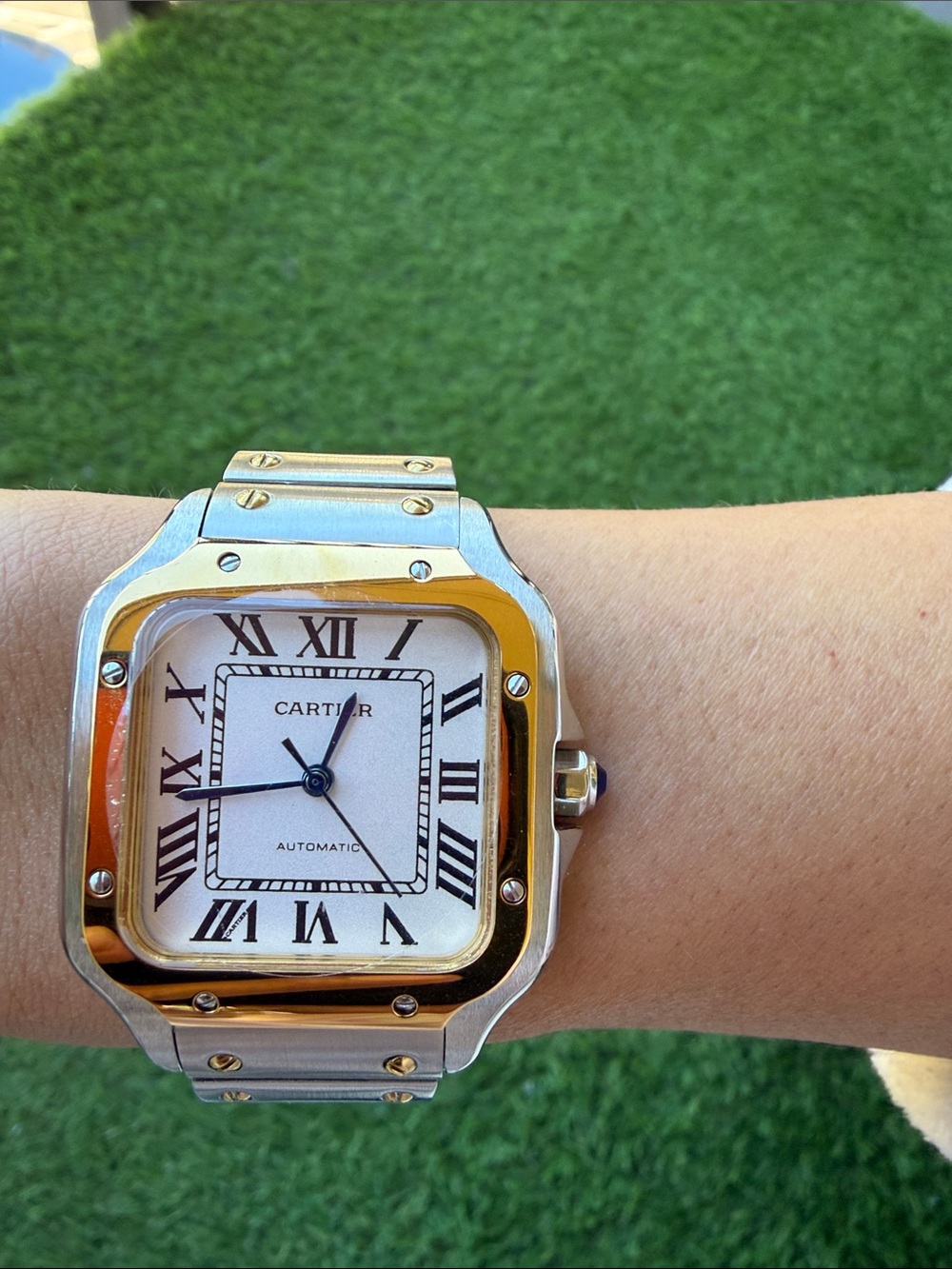 Source Unknown Two-Tone Silver and Gold Square Smartwatch